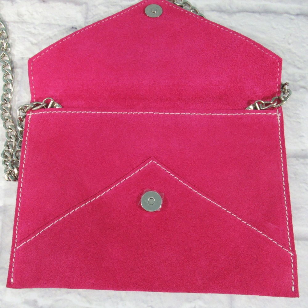 Maurizio Pink Suede Envelope Bag NWOT - Picture 5 of 7